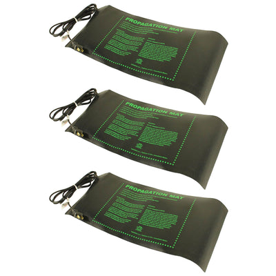 Hydroponic 17W Seed Start Seedling Propagation Heat Mat 8.87 x 19.5" (3 Pack)