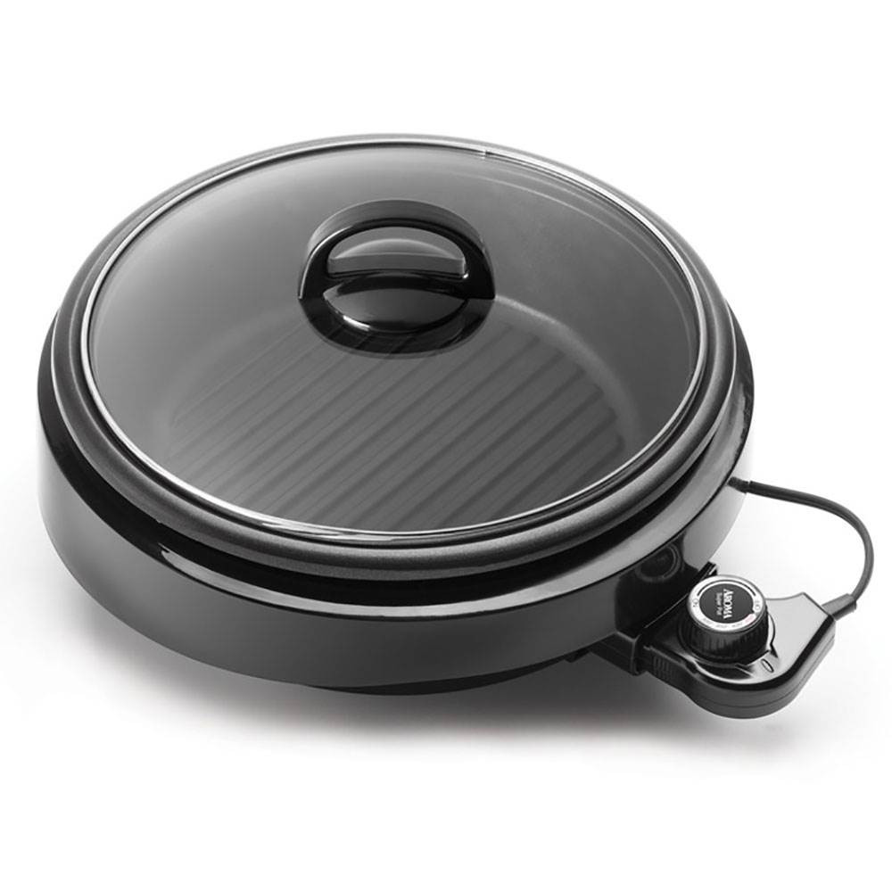 Aroma ASP 137B Grill Steamer Slow Cooker Nonstick 3 in 1 Grillet (Open Box)