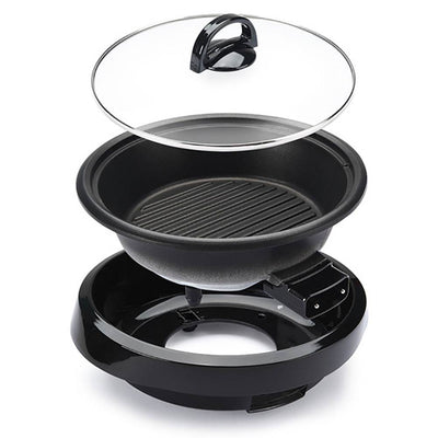 Aroma ASP 137B Grill Steamer Slow Cooker Nonstick 3 in 1 Grillet (Open Box)
