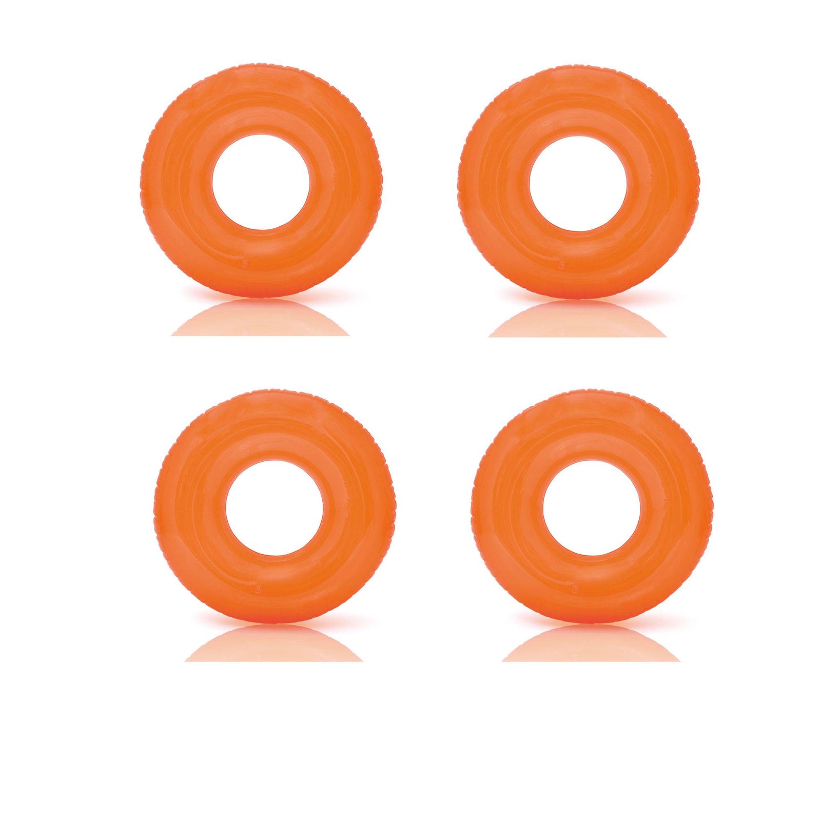 Intex 59260EP Colorful Transparent Inflatable Swimming Pool Tube Raft (4 Pack) - VMInnovations