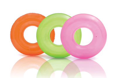 Intex 59260EP Colorful Transparent Inflatable Swimming Pool Tube Raft (4 Pack) - VMInnovations