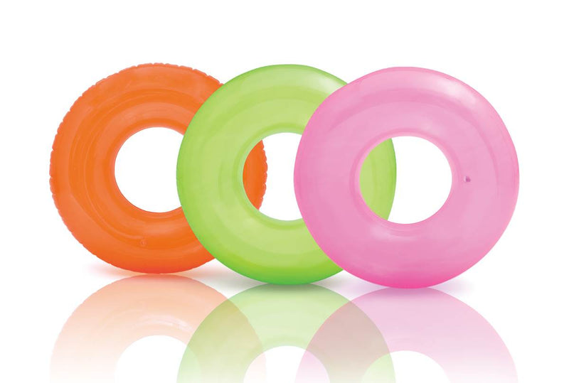 Intex 59260EP Colorful Transparent Inflatable Swimming Pool Tube Raft (4 Pack)