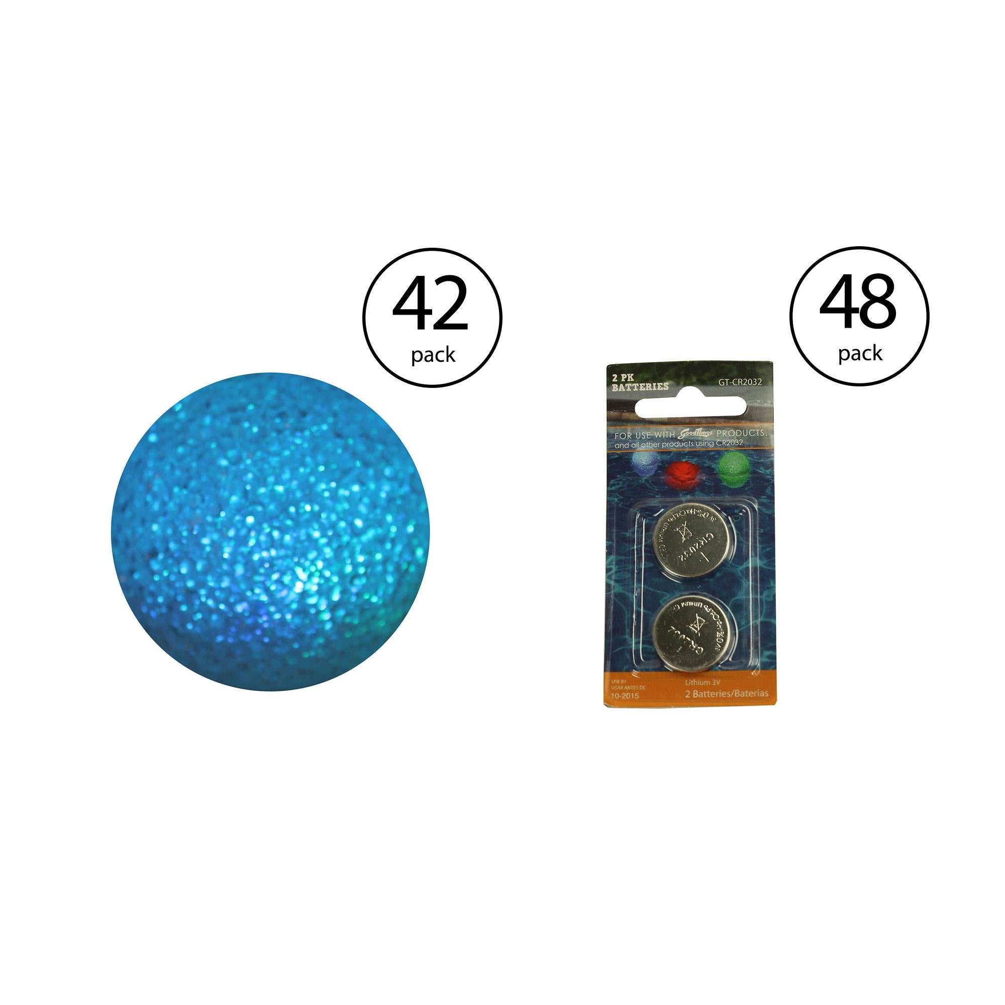 Good Times Lithium 3V Batteries (48 Pack) & Color Changing Globe Light (42 Pack)