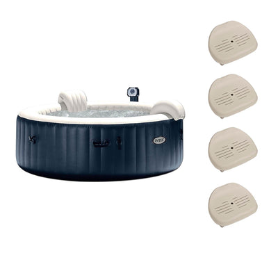Intex PureSpa Inflatable 6 Person Portable Bubble Jets Hot Tub & Seats (4 Pack)