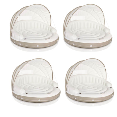 Intex 78 x 59 Inflatable Pool Canopy Island Lounge Water Raft w/ Shade (4 Pack)