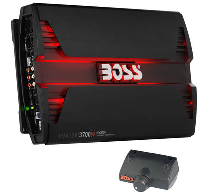 Boss 3700W 5 Channel Car Audio Amplifier & 12 Inch 2300 Watt Subwoofers (2 Pack)
