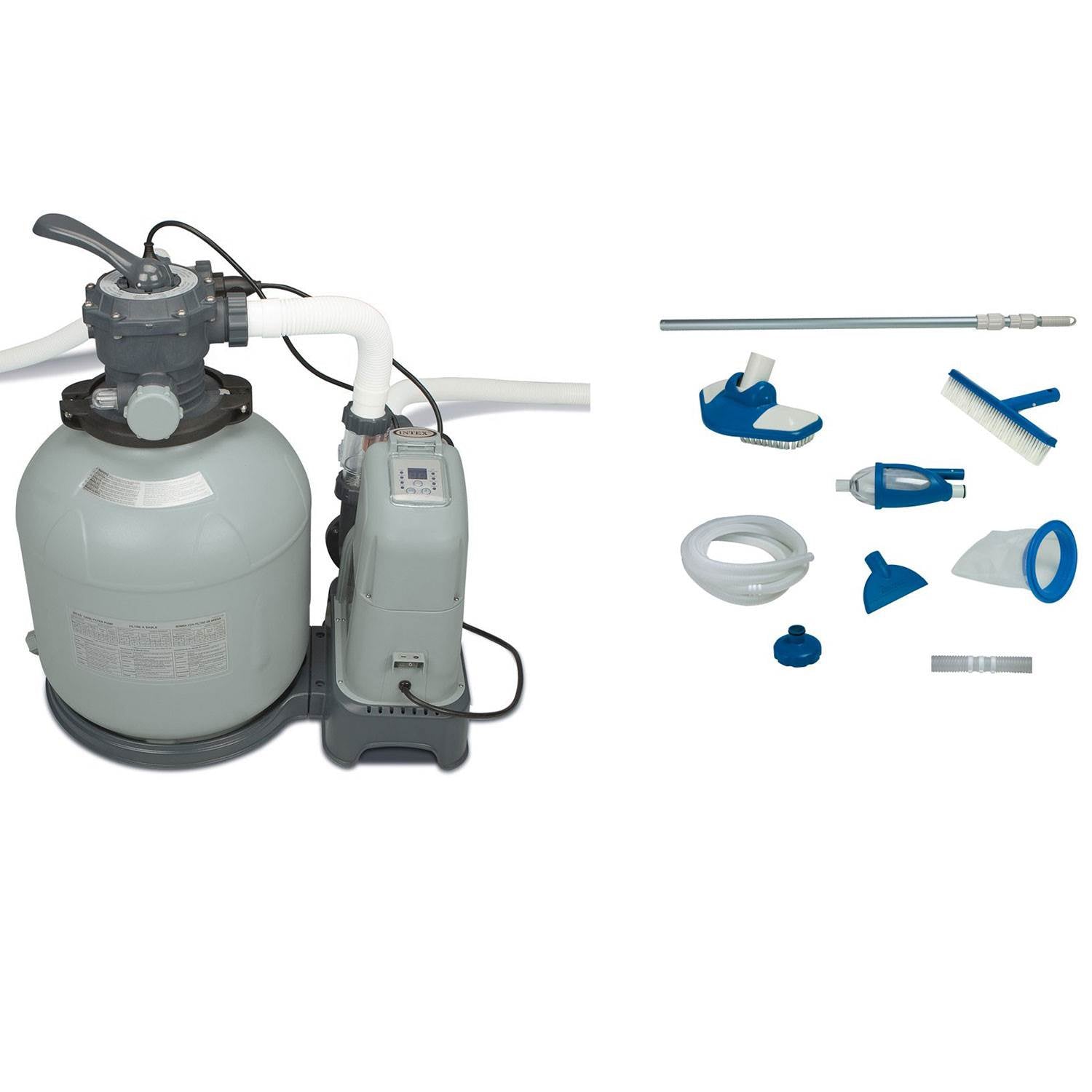 Intex Krystal Clear 2650 GPH Saltwater System (2 Pack) & Deluxe Maintenance Kit