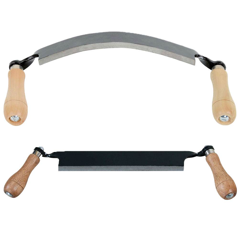 Timber Tuff 10" Curved Blade Draw Shave & 8" Straight Blade Draw Shave Tool - VMInnovations