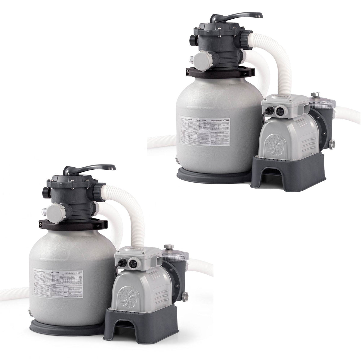 Intex 2100 GPH Krystal Clear Sand Filter Above Ground Pool Pump System (2 Pack)