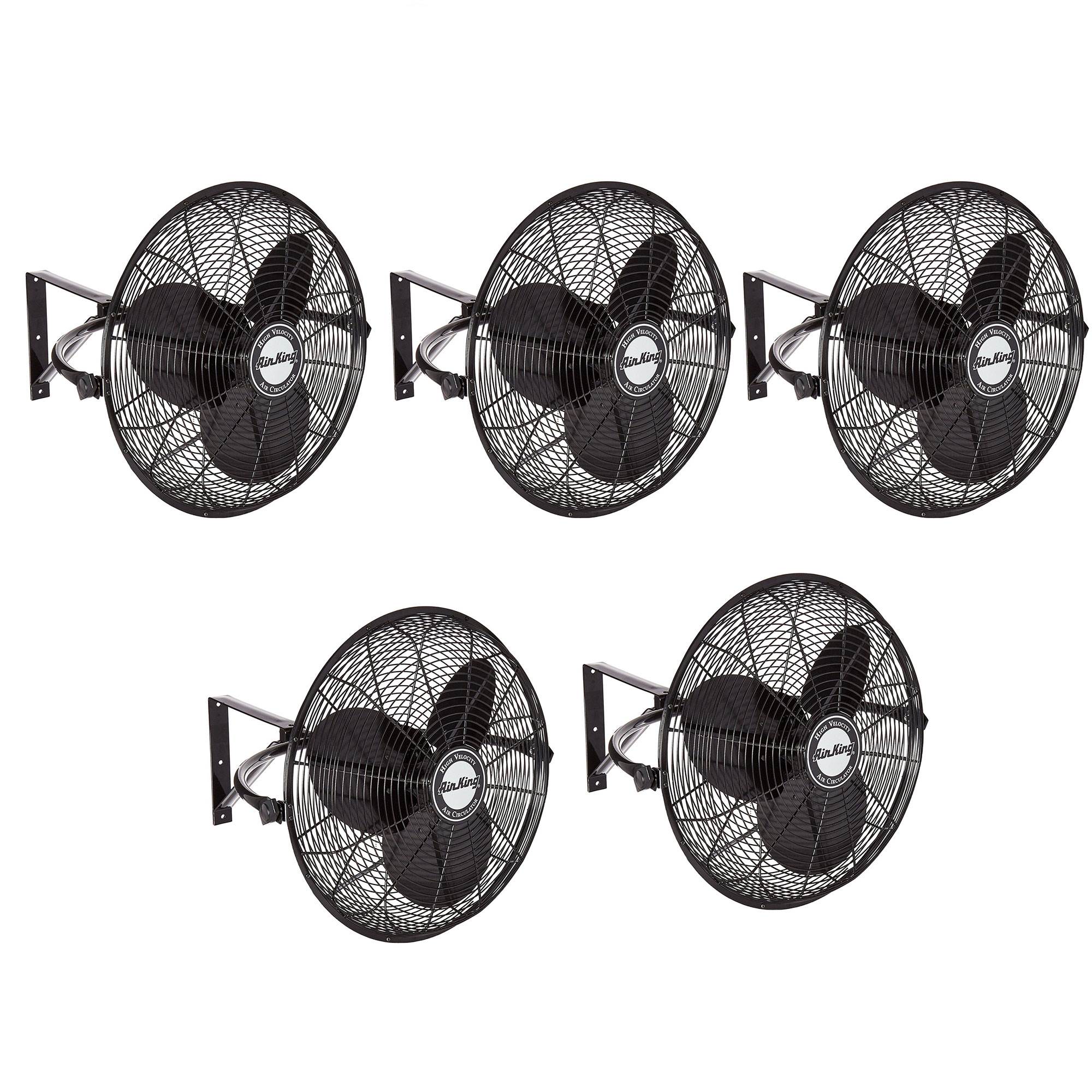 Air King 20" 1/6 HP 3-Speed Non-Oscillating Enclosed Wall Mount Fan (5 Pack)