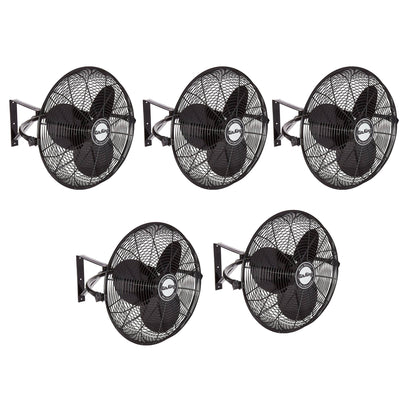 Air King 20" 1/6 HP 3-Speed Non-Oscillating Enclosed Wall Mount Fan (5 Pack)