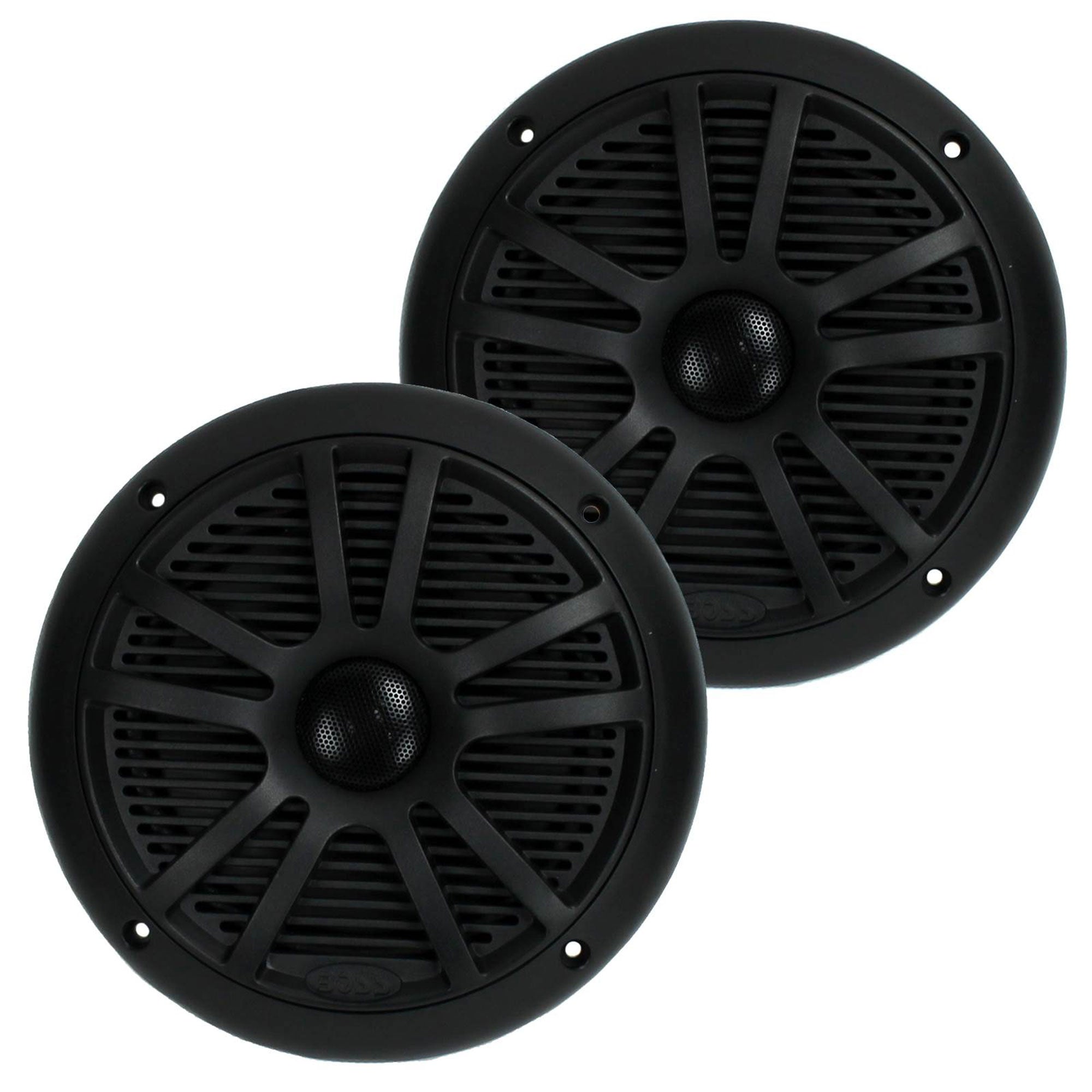 BOSS Audio MR6B 6.5" 180W Dual Cone Marine Full Range Speakers, Black (12 Pack)