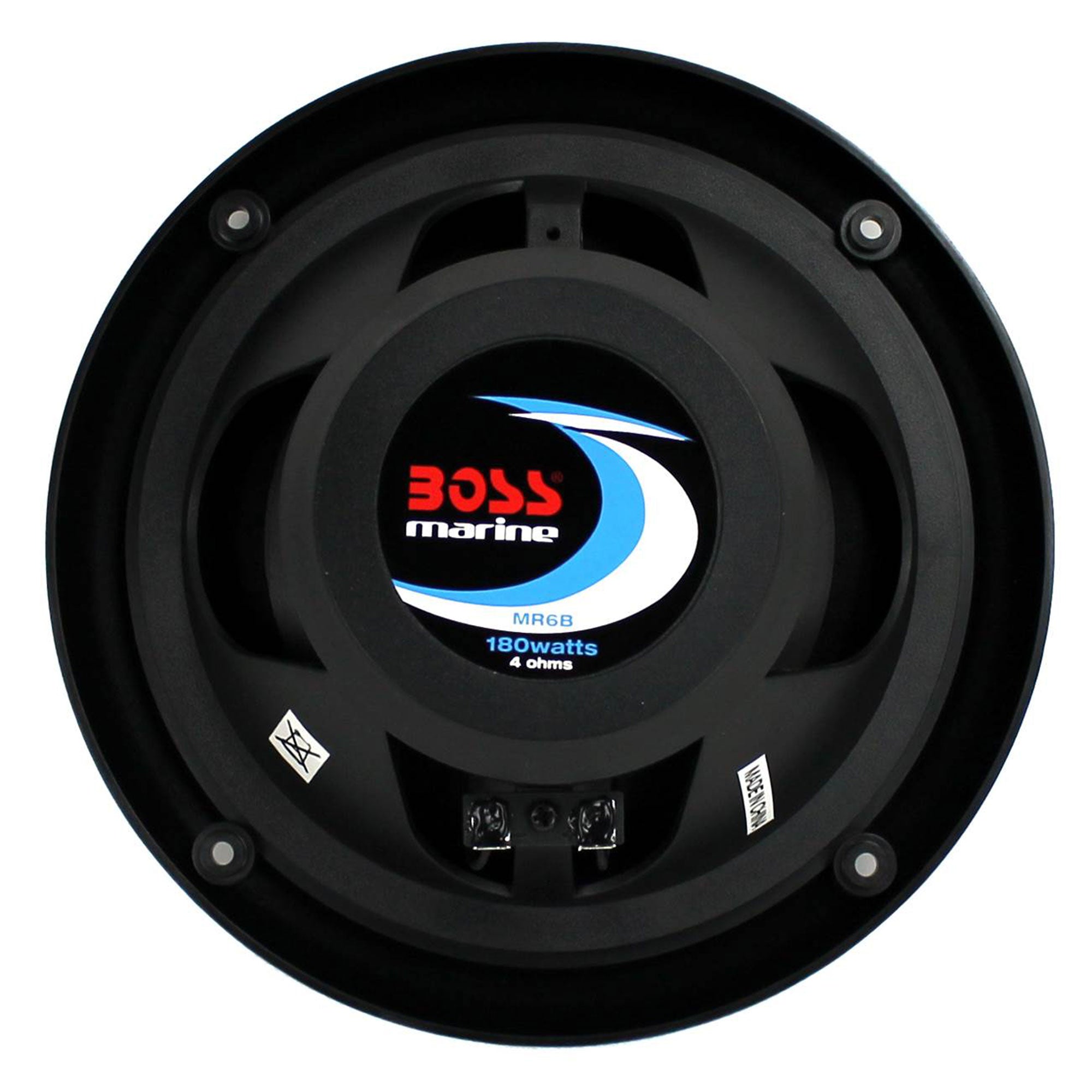 BOSS Audio MR6B 6.5" 180W Dual Cone Marine Full Range Speakers, Black (12 Pack)