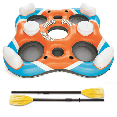 Bestway 101 Inch Rapid Rider 4-Person Floating Raft and Intex French Boat Oars