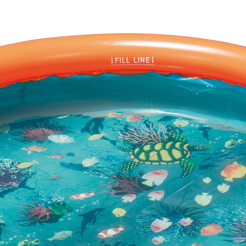 Summer Waves 8ft x 30in Inflatable Kids Pool & 8ft Above Ground Pool Cover