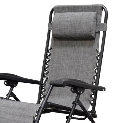 Caravan Canopy Infinity Zero Gravity Steel Frame Patio Deck Chair, Grey (6 Pack)