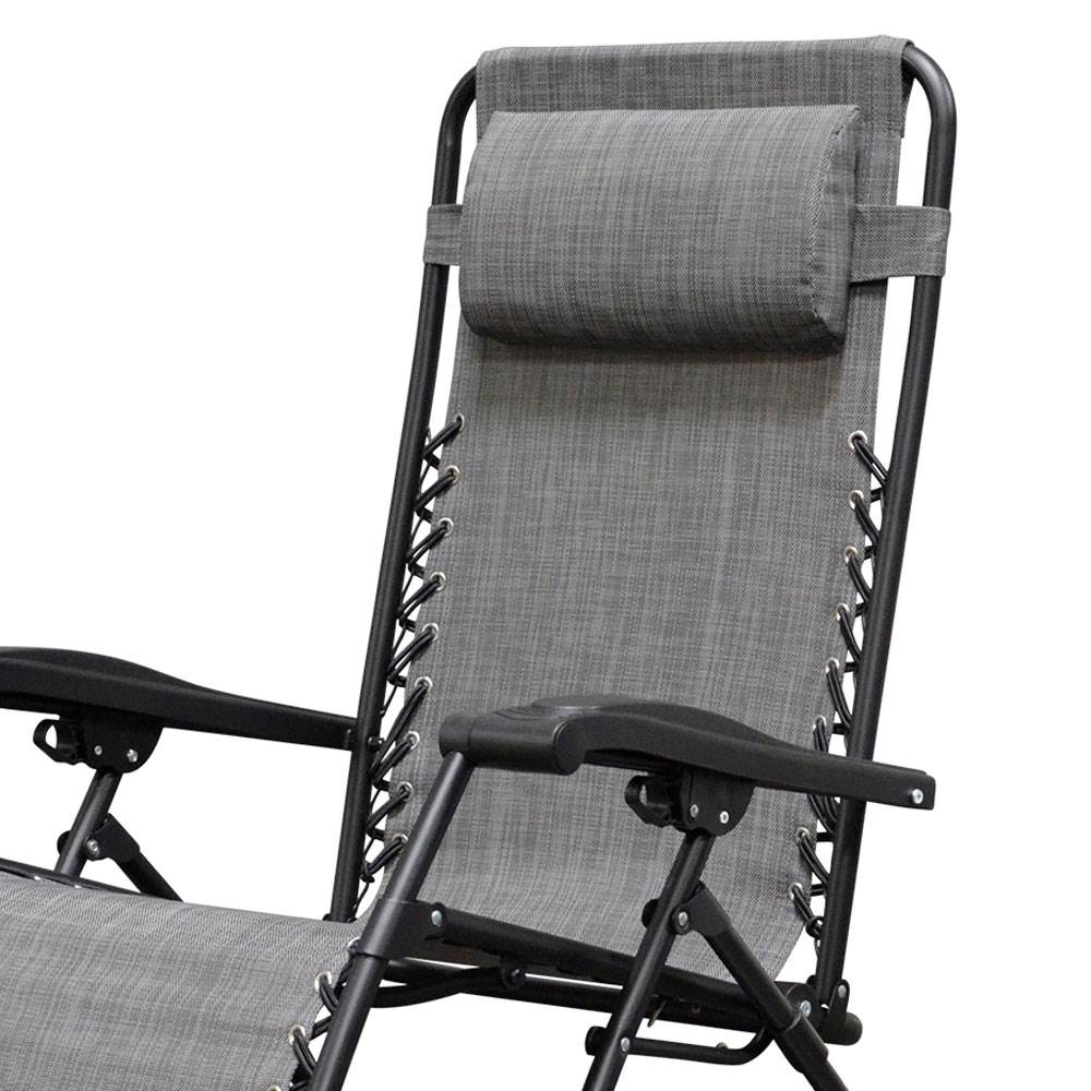 Caravan Canopy Infinity Zero Gravity Steel Frame Patio Deck Chair, Grey (4 Pack)