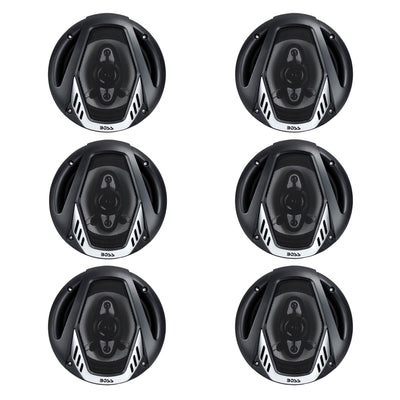 BOSS NX654 6.5" 400W 4-Way Car Audio Coaxial Speakers Stereo, Black (6 Speakers) - VMInnovations