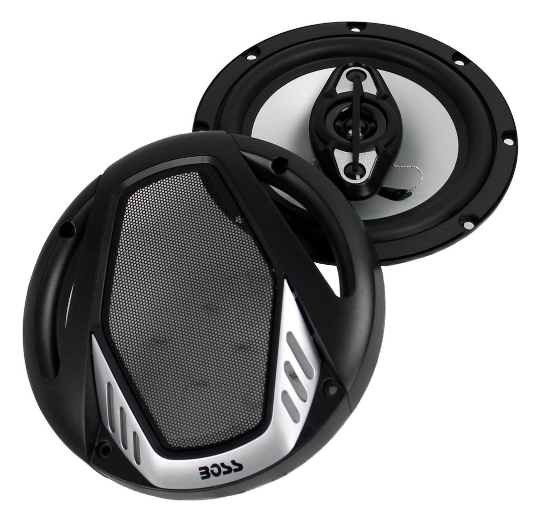 BOSS NX654 6.5" 400W 4-Way Car Audio Coaxial Speakers Stereo, Black (6 Speakers)