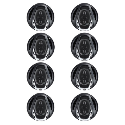 BOSS NX654 6.5" 400W 4-Way Car Audio Coaxial Speakers Stereo, Black (8 Speakers) - VMInnovations