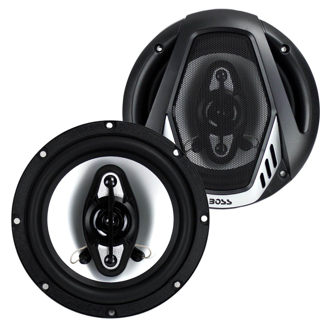 BOSS NX654 6.5" 400W 4-Way Car Audio Coaxial Speakers Stereo, Black (8 Speakers)