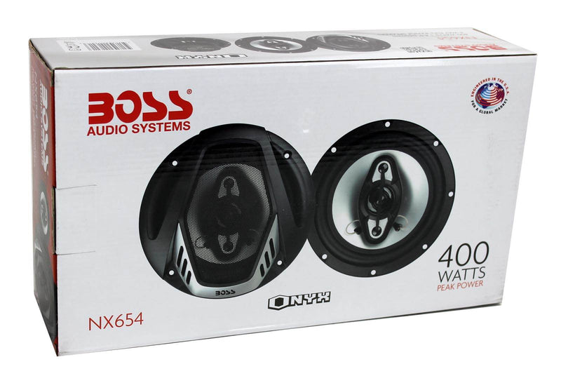 BOSS NX654 6.5" 400W 4-Way Car Audio Coaxial Speakers Stereo, Black (8 Speakers)