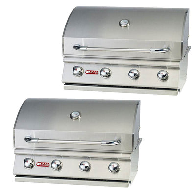 Bull Outdoor Products Natural Gas Drop-In Steel Barbecue BBQ Grill Head (2 Pack)