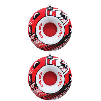 OBrien 66" Heavy Duty One Rider Towable Lake Tube w/ Tow Line Connector (2 Pack)