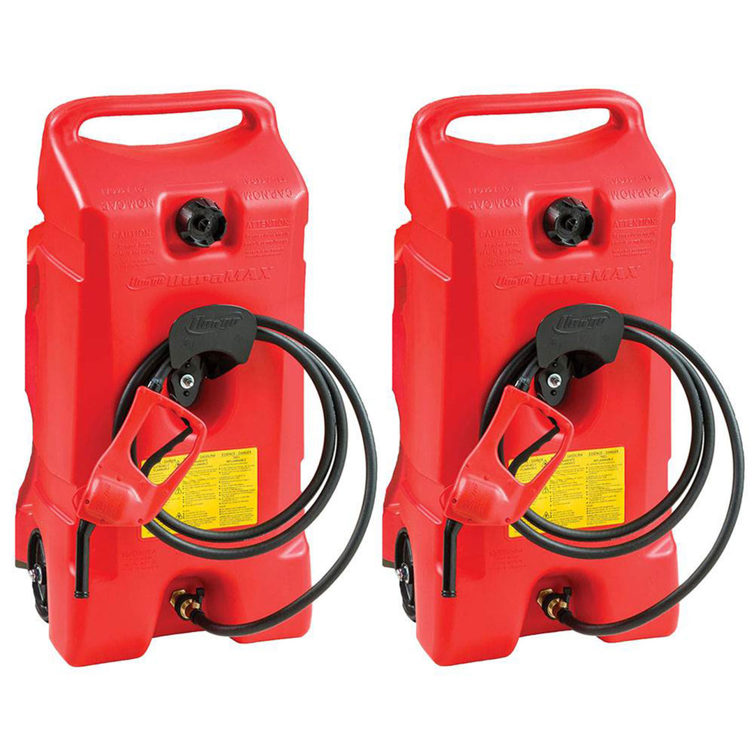 Scepter Flo N' Go Duramax 14 Gal Gas Fuel Tank Container Caddy Can & Pump, 2 Pk