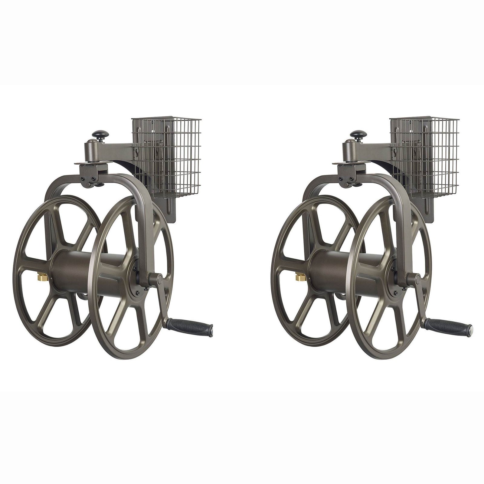 Liberty Garden Single Arm Navigator Rotating Hose Reel & Storage Bin (2 Pack) - VMInnovations