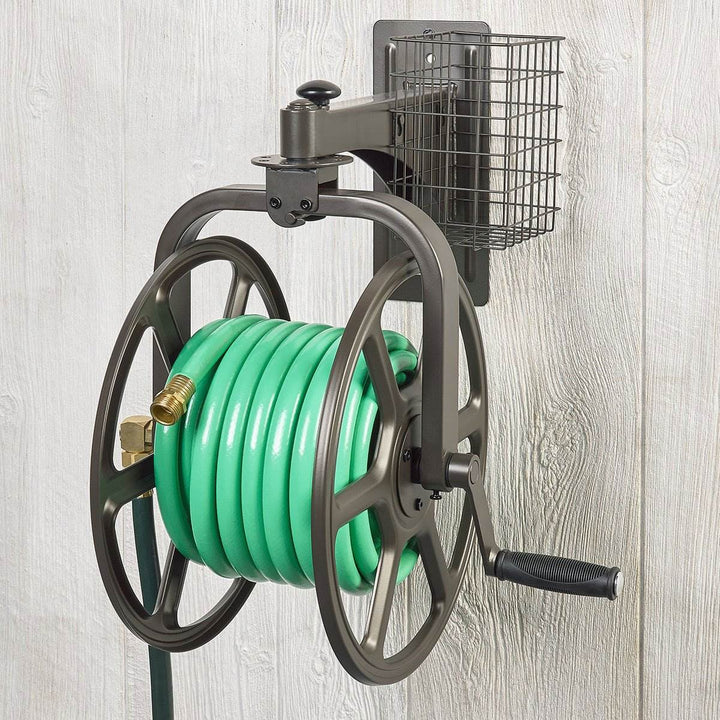 Liberty Garden Single Arm Navigator Rotating Hose Reel & Storage Bin (2 Pack)