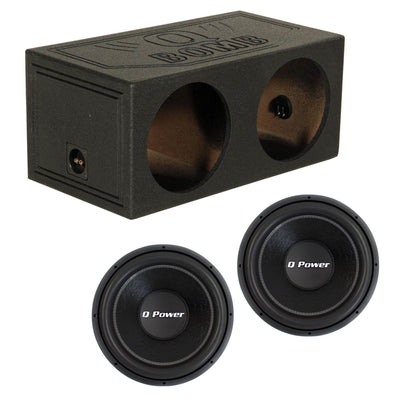 Q-Power QBomb 15" Dual Sealed Sub Box Enclosure & (2) 15" 2200W DVC Subwoofers