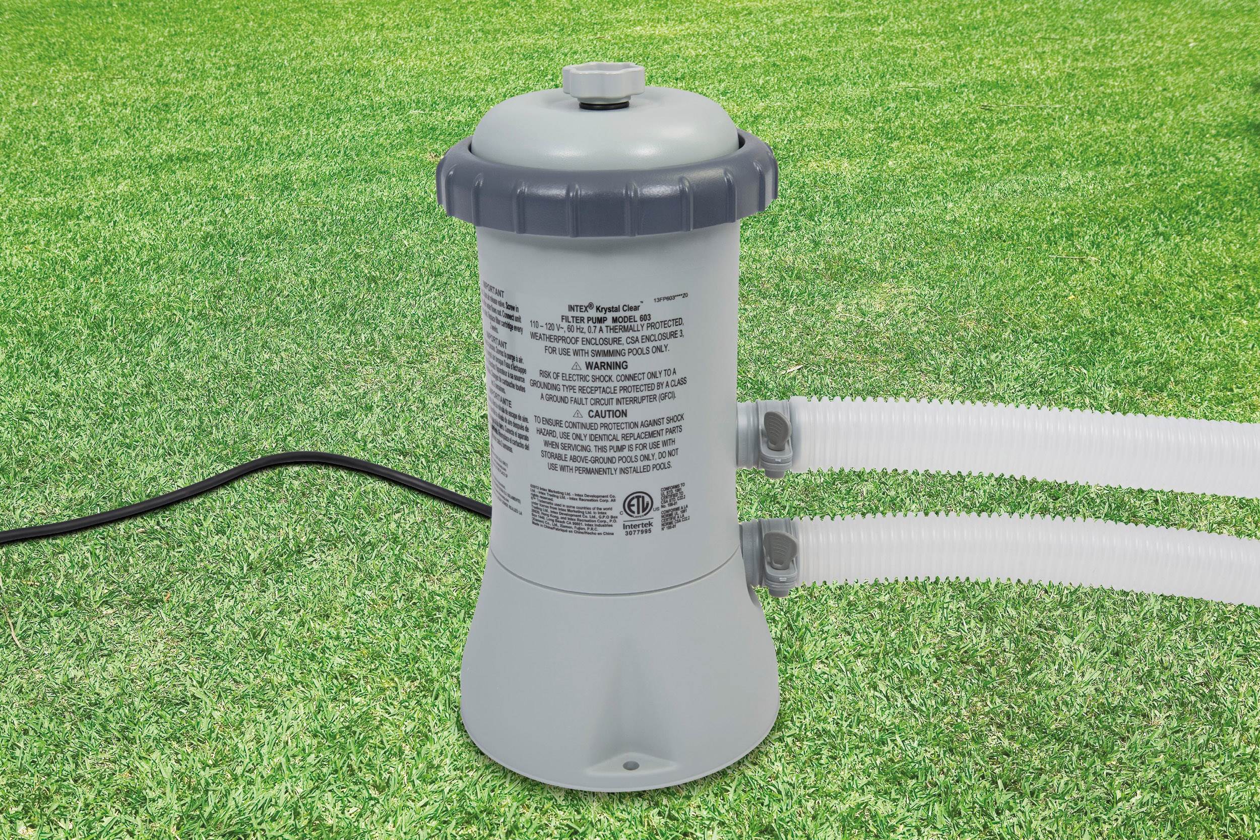 Intex 10 Foot Easy Set Pool Debris Cover & 530 GPH Pool Cartridge Filter Pump - VMInnovations