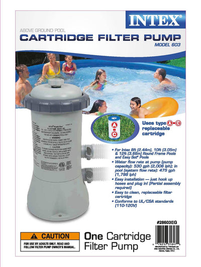 Intex 10 Foot Easy Set Pool Debris Cover & 530 GPH Pool Cartridge Filter Pump - VMInnovations