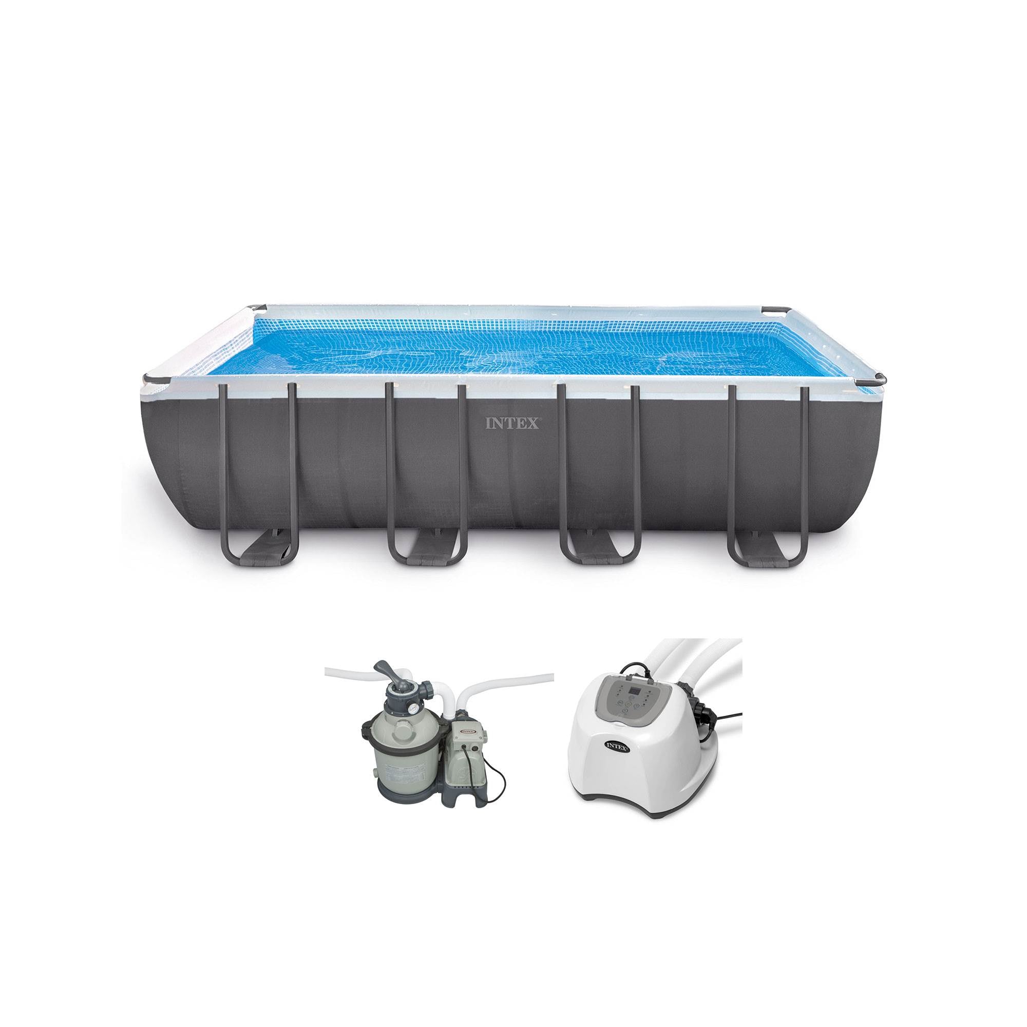 Intex Krystal Clear Saltwater System & 18' x 9' x 52" Ultra Frame Swimming Pool