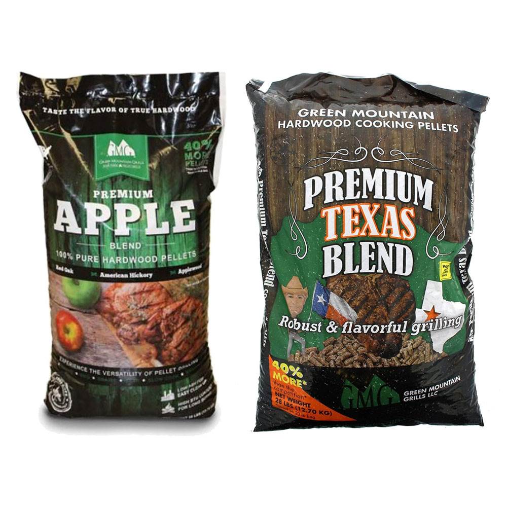 Green Mountain Grills Apple Hardwood Grilling Cooking Pellets & Texas Pellets