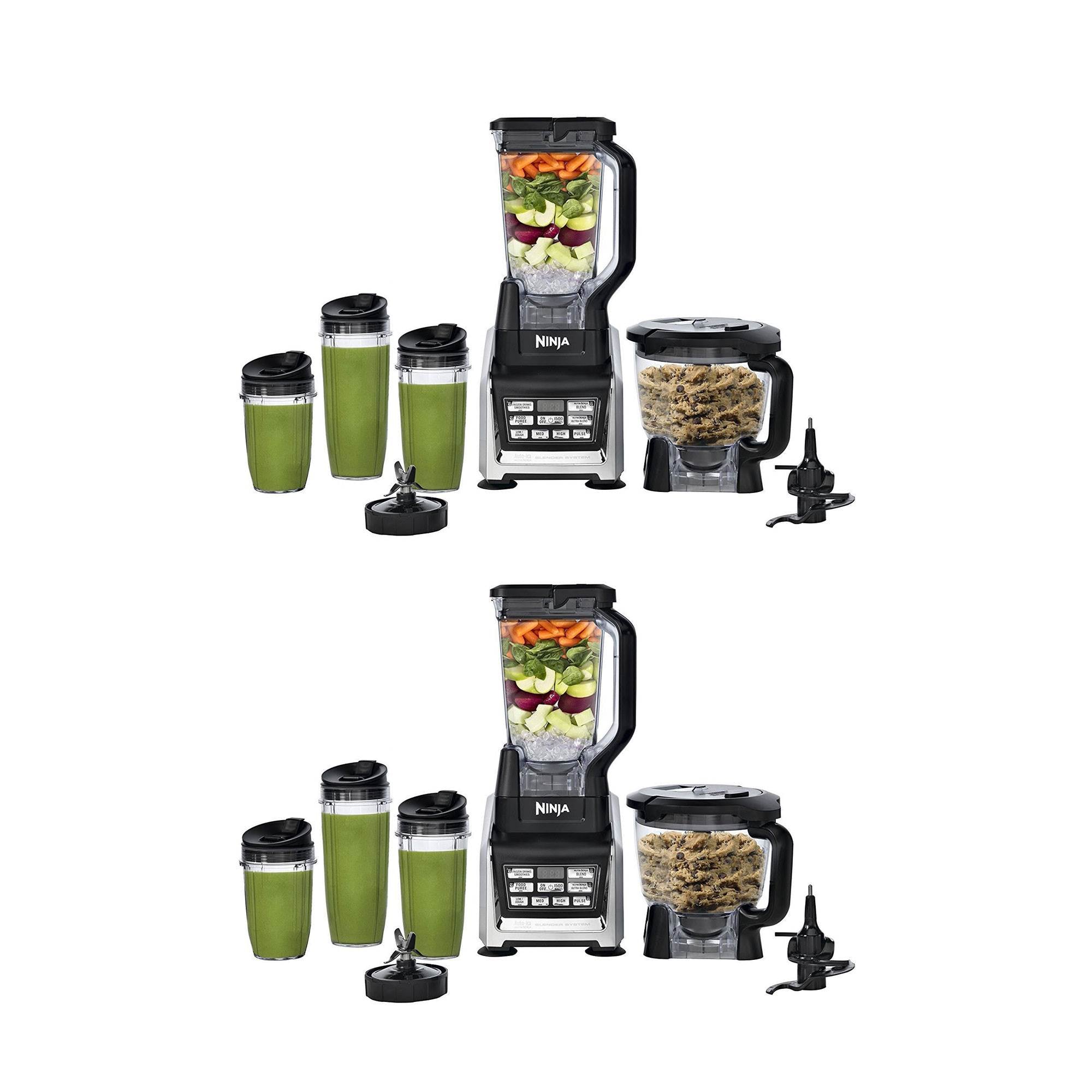 Nutri Ninja BL682Z 1500W Pro Food Processor Blender System w/ Auto-iQ (2 Pack)