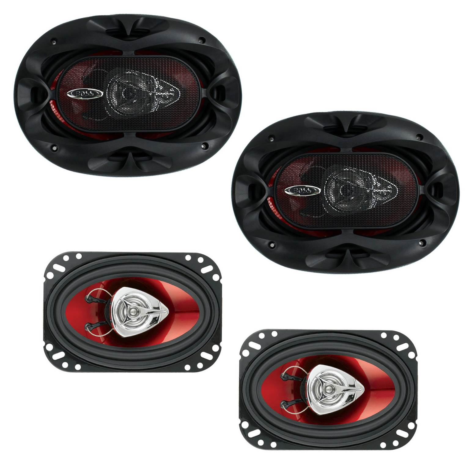Boss 6x9" 3 Way 400W Speakers (Pair) & 4x6" 200W 2 Way Car Audio Speakers (Pair)
