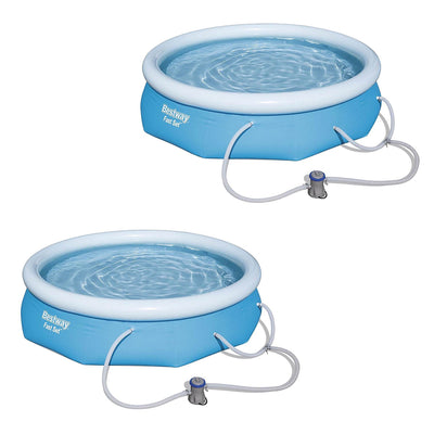 Bestway 10ft x 30in Fast Inflatable Above Ground Swimming Pool & Pump (2 Pack)