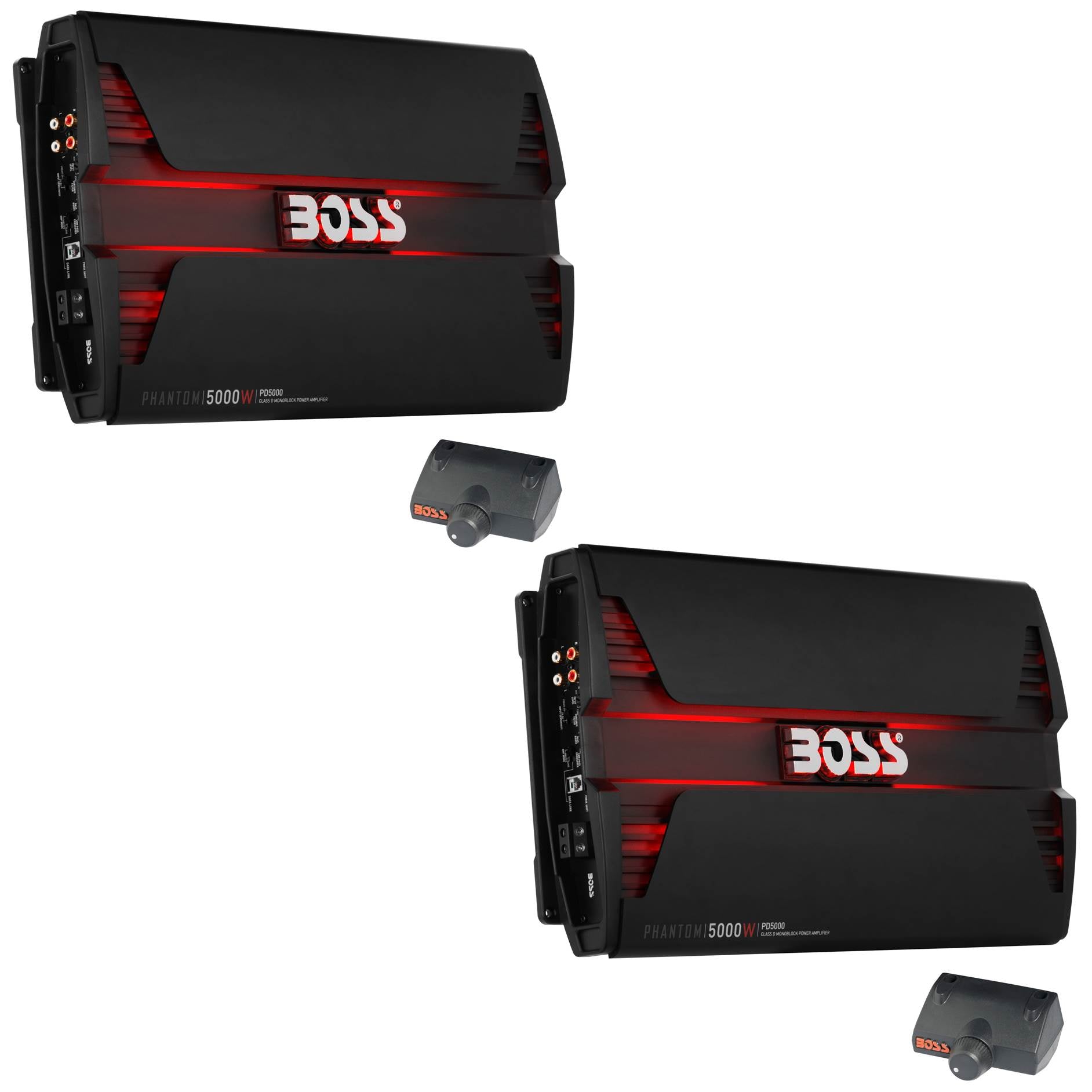 Boss Audio PD5000 5000W Mono D Car Audio Amplifier Power Amp w/ Remote (2 Pack)