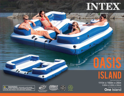 Intex Oasis Island 5-Person Lounge Raft & Bestway Rapid Rider 4-Person Island - VMInnovations
