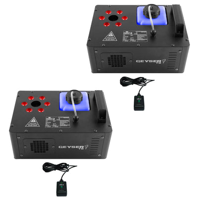 Chauvet DJ Geyser T6 Smoke Pyrotechnic Fog Machine & LED Light & Remote (2 Pack)