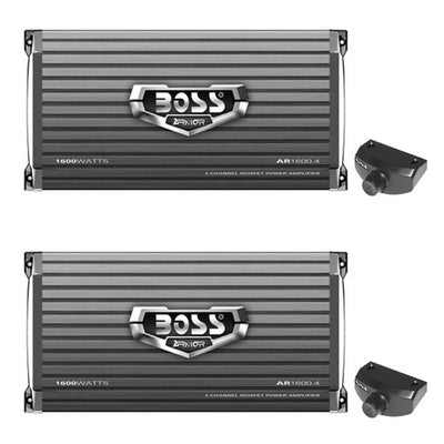 Boss Audio 1600 Watt 4 Channel Car Amplifier Power Audio with Remote (2 Pack)