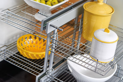 Rev-A-Shelf Chrome 2-Tier Optimizer-18" Blind Corner Cabinet Openings,5PSP-18-CR