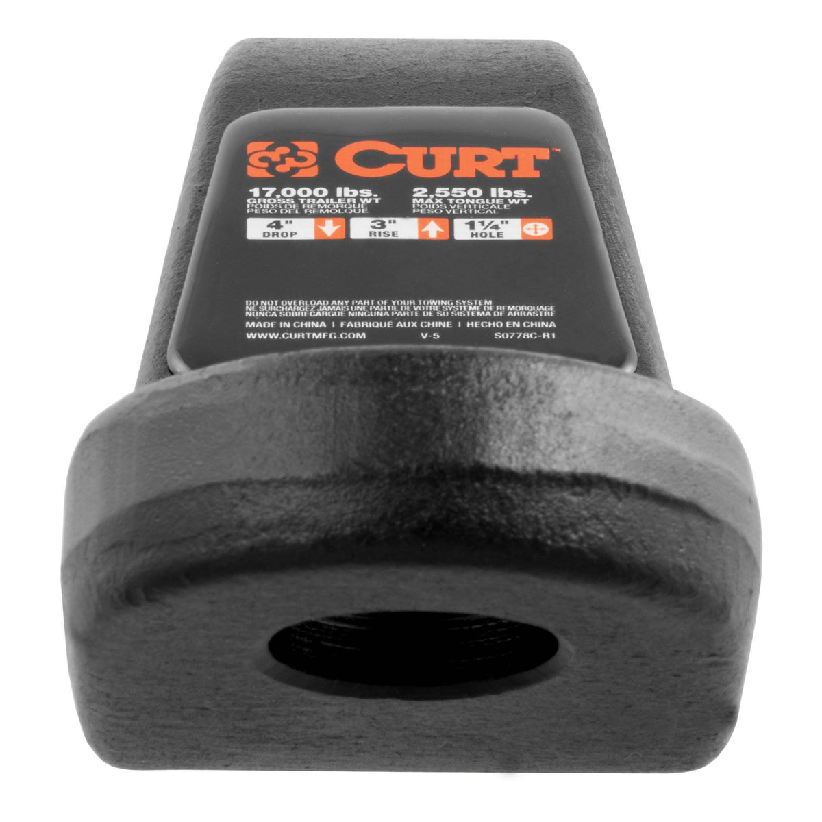 Curt 45341 Heavy Duty 3 In Rise Steel Ball Mount w/ Protective Finish (Open Box)