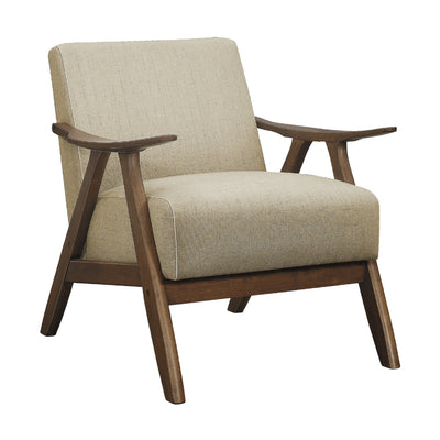 Lexicon Damala Collection Retro Inspired Wood Frame Accent Chair, Light Brown