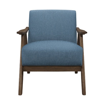 Lexicon Damala Collection Retro Inspired Wood Frame Home Accent Chair Seat, Blue