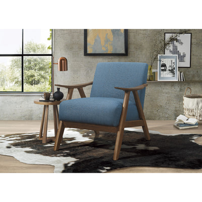 Lexicon Damala Collection Retro Inspired Wood Frame Home Accent Chair Seat, Blue