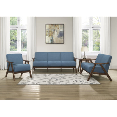 Lexicon Damala Collection Retro Inspired Wood Frame Accent Chair, Blue (2 Pack)