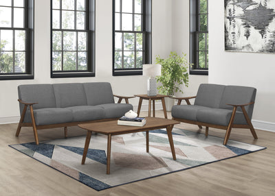 Lexicon Damala Collection Retro Inspired 3 Seat Sofa Couch, Gray (Open Box)